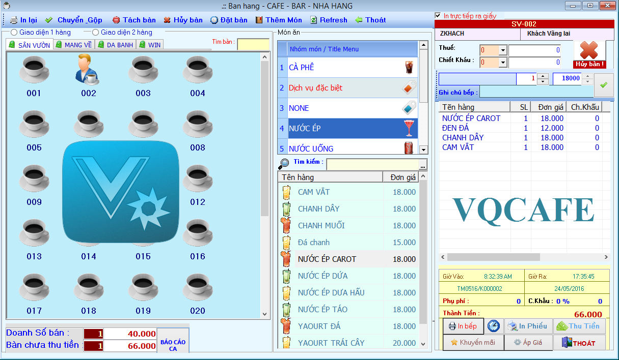 MInh họa Phần mềm quản lý quán cà phê, cafe miễn phí